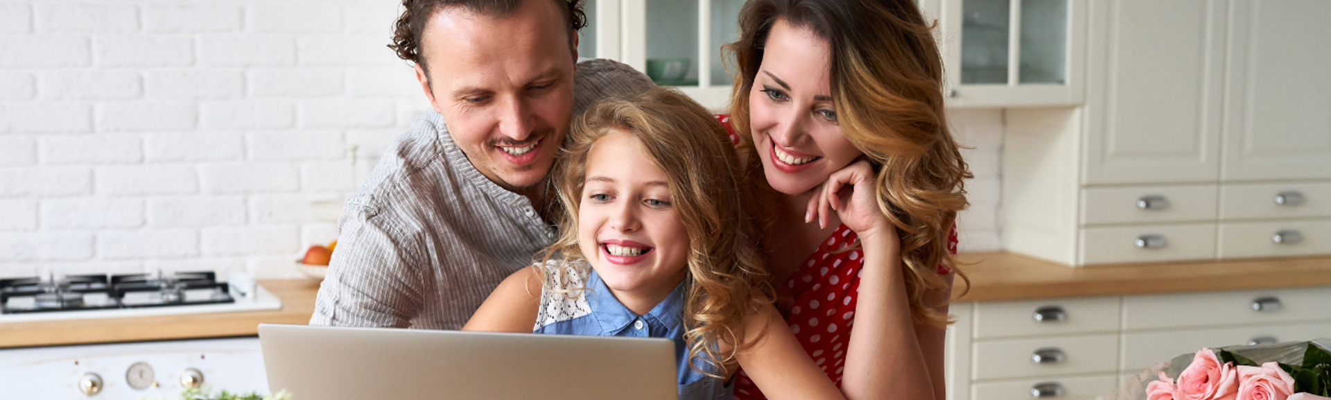 Family on computer