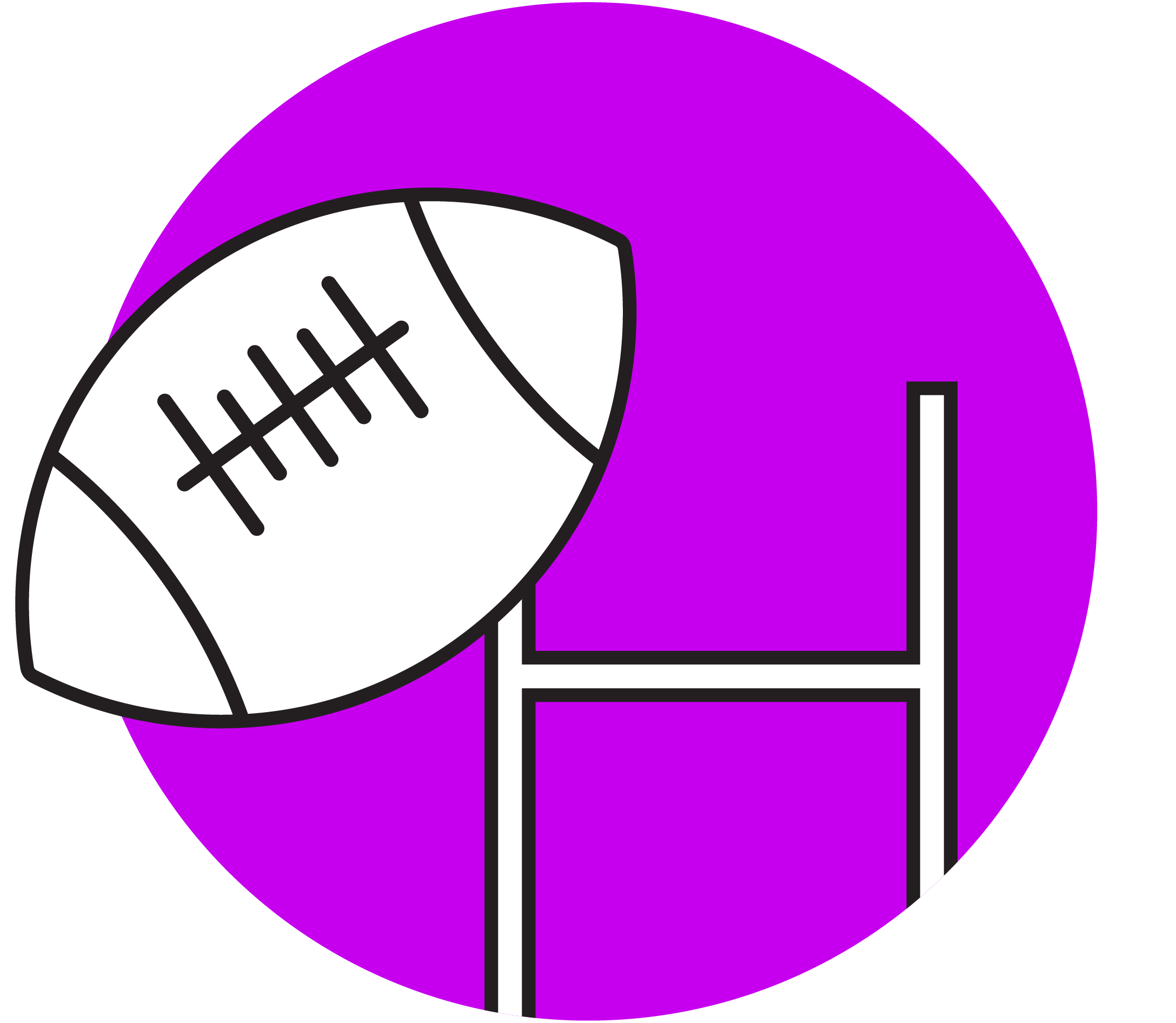 Rugby ball and posts