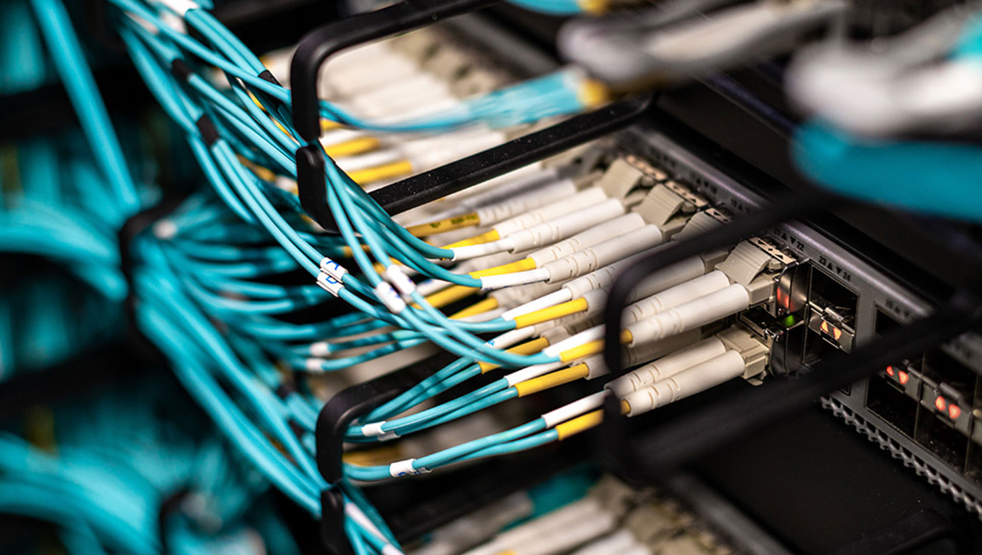 Telephone cables inside a cabinet